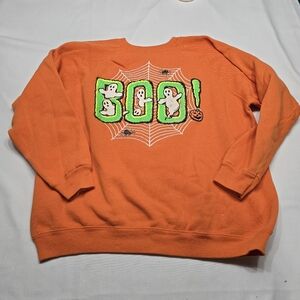Vintage 80's Halloween Boo Ghost Hanes Her Way Puffy Graphic Sweatshirt